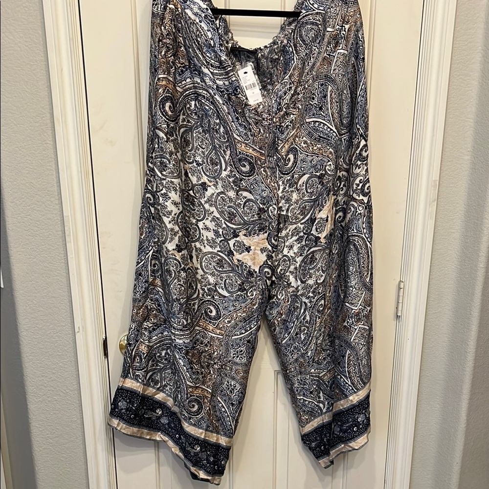 Paisley Wide-Leg Pants